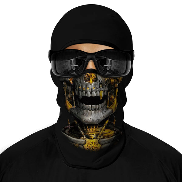 Pasamontañas con cara estampada · Calavera dorada