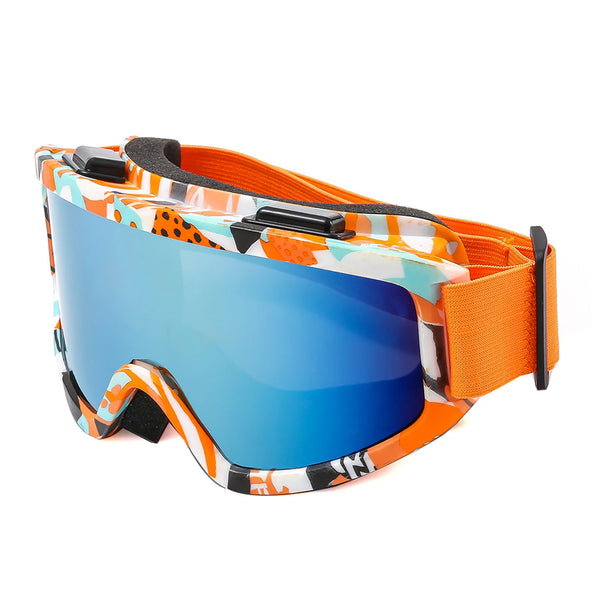 Gafas de esquí XL de colores · Azul y naranja